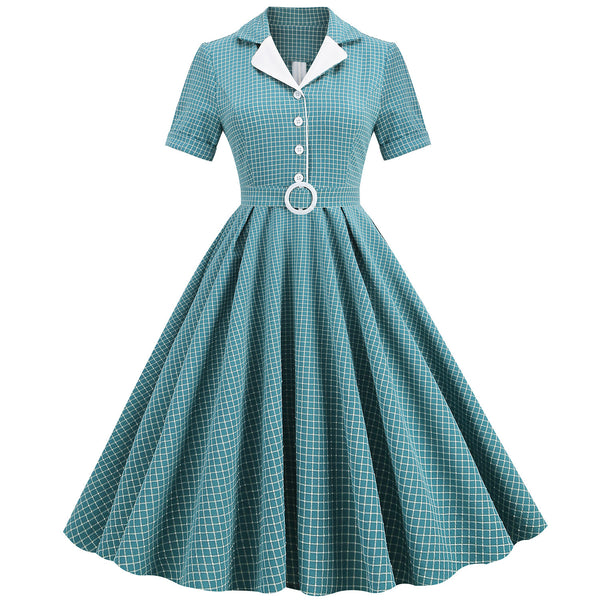 1950S Suit Collar Vintage Dress #1220312